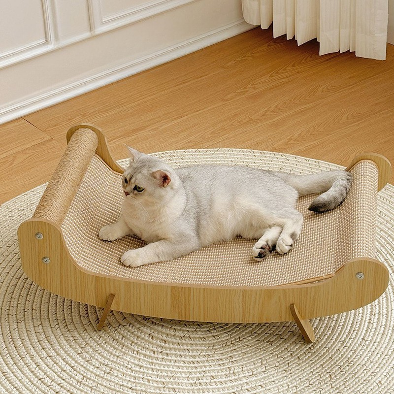 Multi-Functional Scratching Bed – Sturdy, Durable Natural Wood Frame