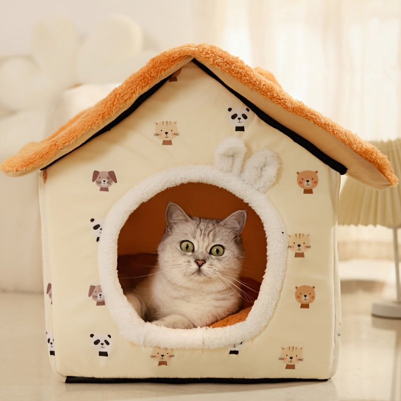 Classic Soft Cat House – All-Season Washable Pet Nest