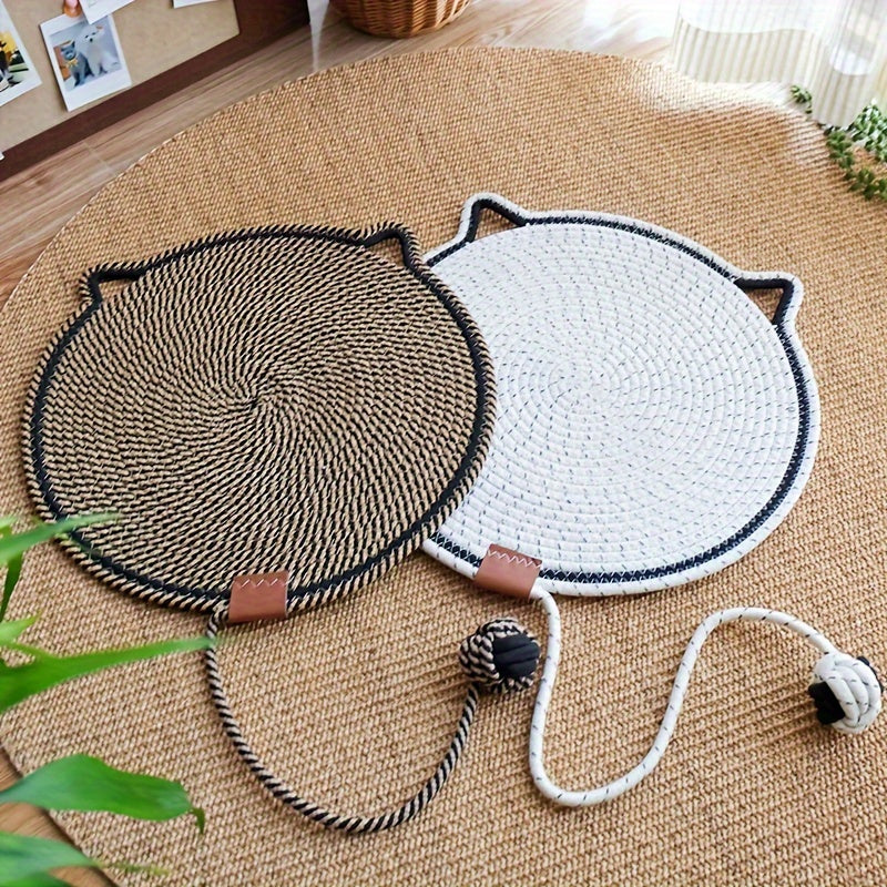 Deluxe Sisal Cat Scratching Mat – Durable Pad with Ball Toy