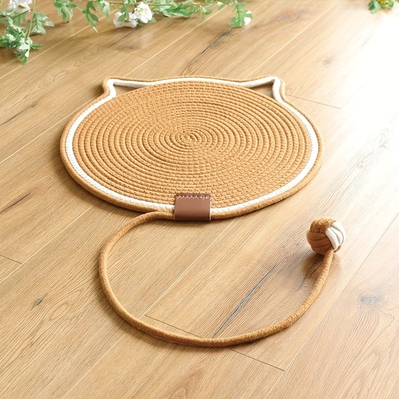 Deluxe Sisal Cat Scratching Mat – Durable Pad with Ball Toy