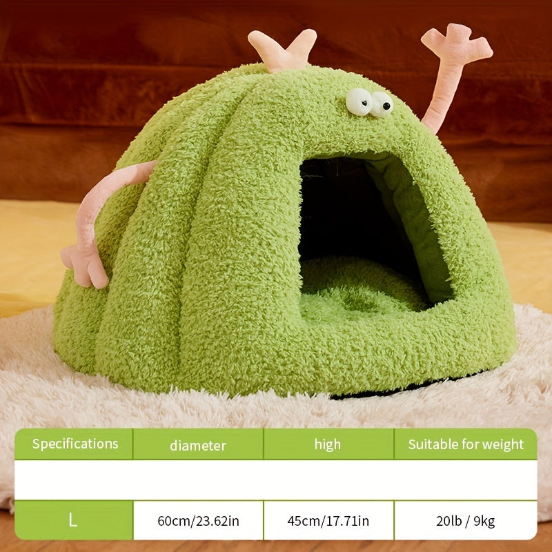Monster-Shaped Cat & Dog Bed – Semi-Enclosed, Warm & Cozy Design