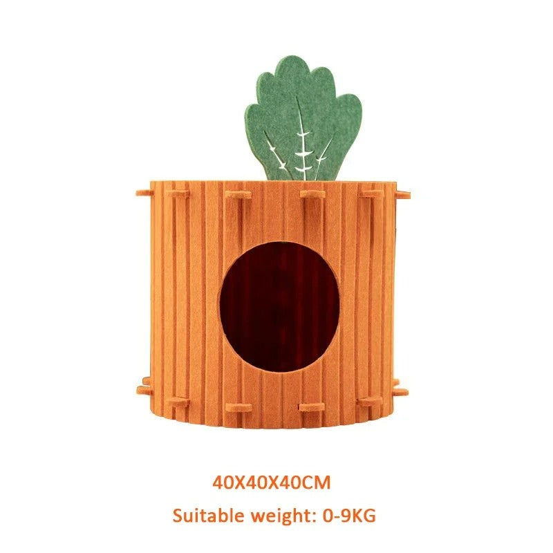 Carrot Felt Cat Tunnel & Bed