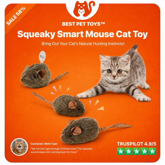 Best Pet Toys™ Squeaky Smart Mouse Cat Toy