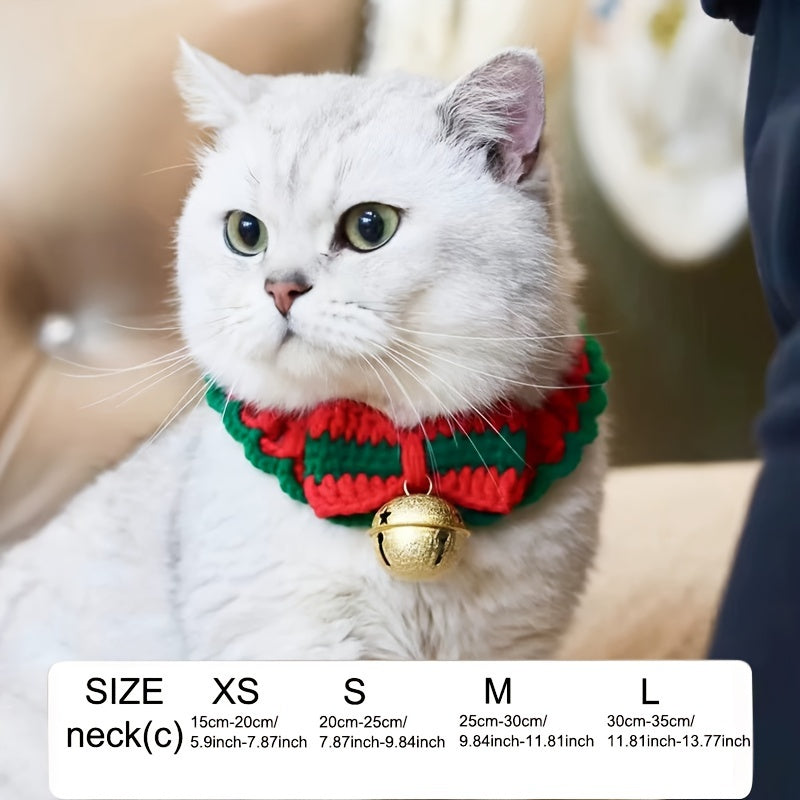 Festive Christmas Pet Scarf – Cozy Knit Holiday Accessory