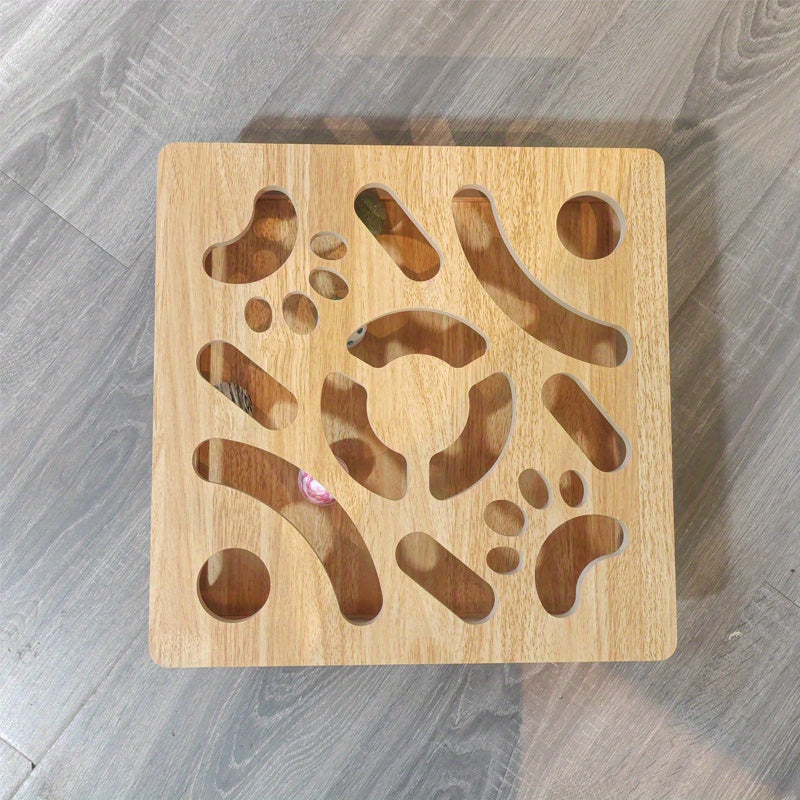 Wooden Multi-Level Cat Puzzle Toy