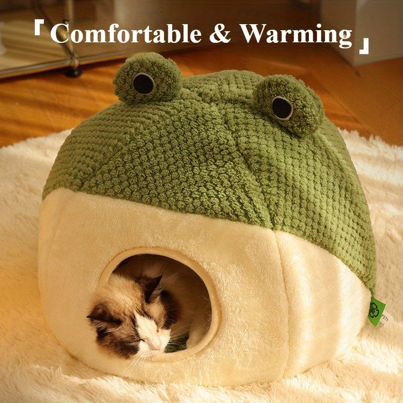 Adorable Frog-Shaped Cat Bed - Cozy Comfort for Cats