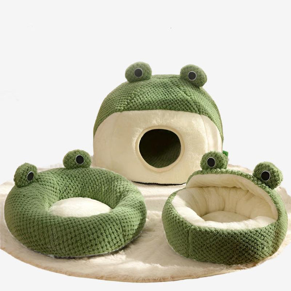 Adorable Frog-Shaped Cat Bed - Cozy Comfort for Cats