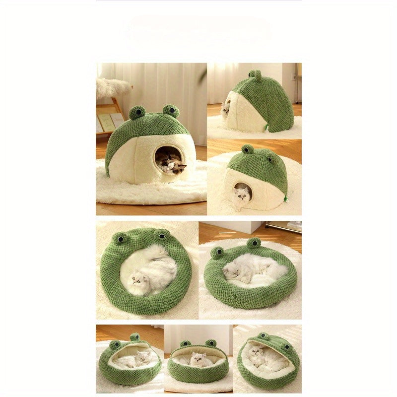 Adorable Frog-Shaped Cat Bed - Cozy Comfort for Cats