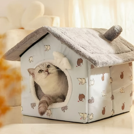 Classic Soft Cat House – All-Season Washable Pet Nest