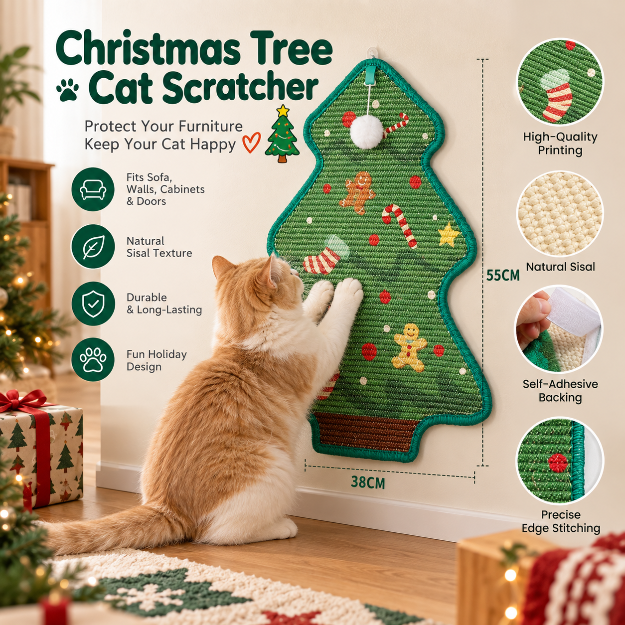Best Pet Toys™ Christmas Sisal Cat Scratcher