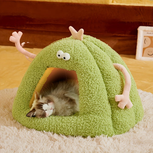 Monster-Shaped Cat & Dog Bed – Semi-Enclosed, Warm & Cozy Design