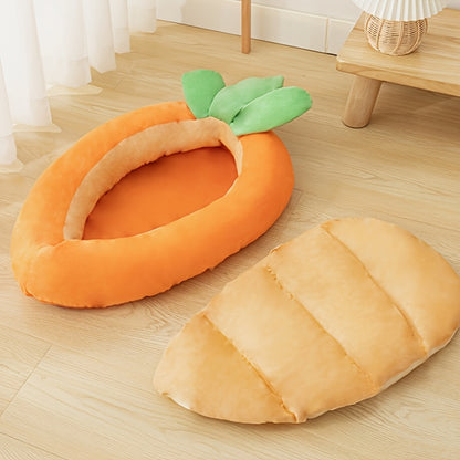 Reversible Carrot Pet Bed – Cozy & Washable Design