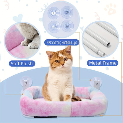 Foldable Cat Window Perch – No-Drill, Washable Plush Seat, Heavy-Duty Frame