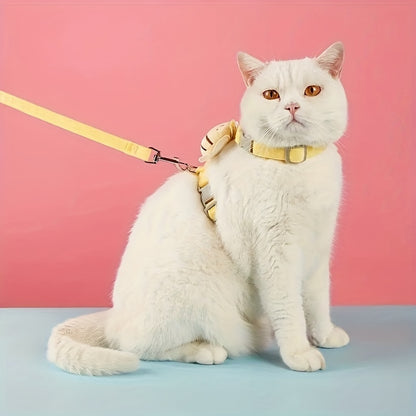 Plush Bee Cat Harness & Leash – Adjustable, Stylish & Secure
