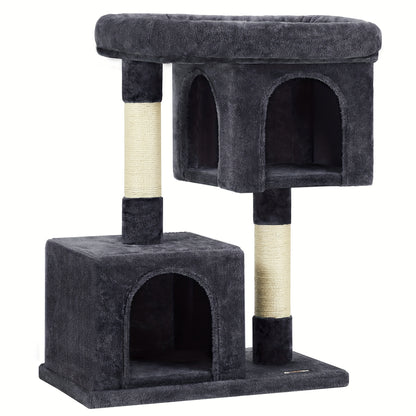 Feandrea 33-Inch Cat Tree – Tower with Perch, Caves & Scratching Post