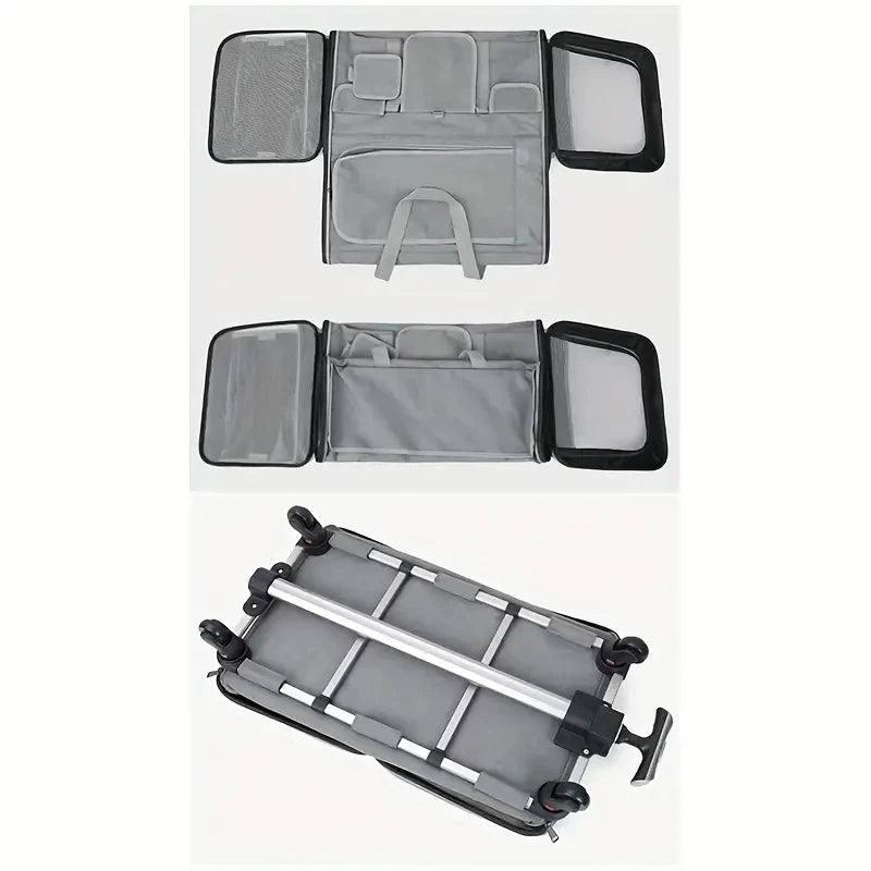 Valise à roulettes extra large pour animaux de compagnie – Transporteur de voyage pliable et détachable 