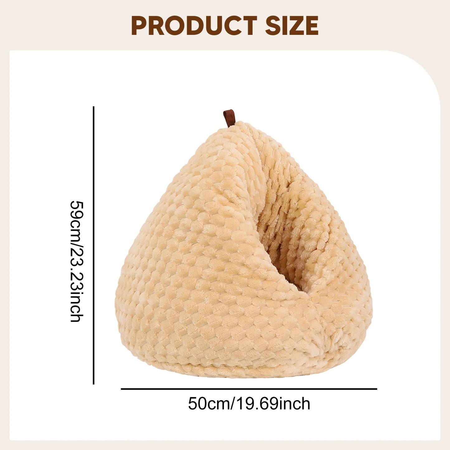 Cozy Plush Cat Cave Bed – Non-Slip Warm Pet House