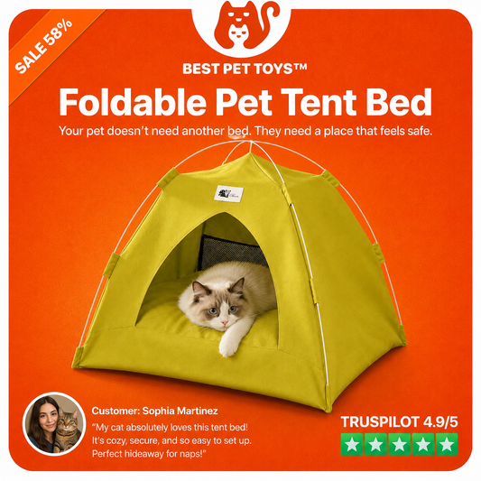 Best Pet Toys™ Foldable Pet Tent Bed