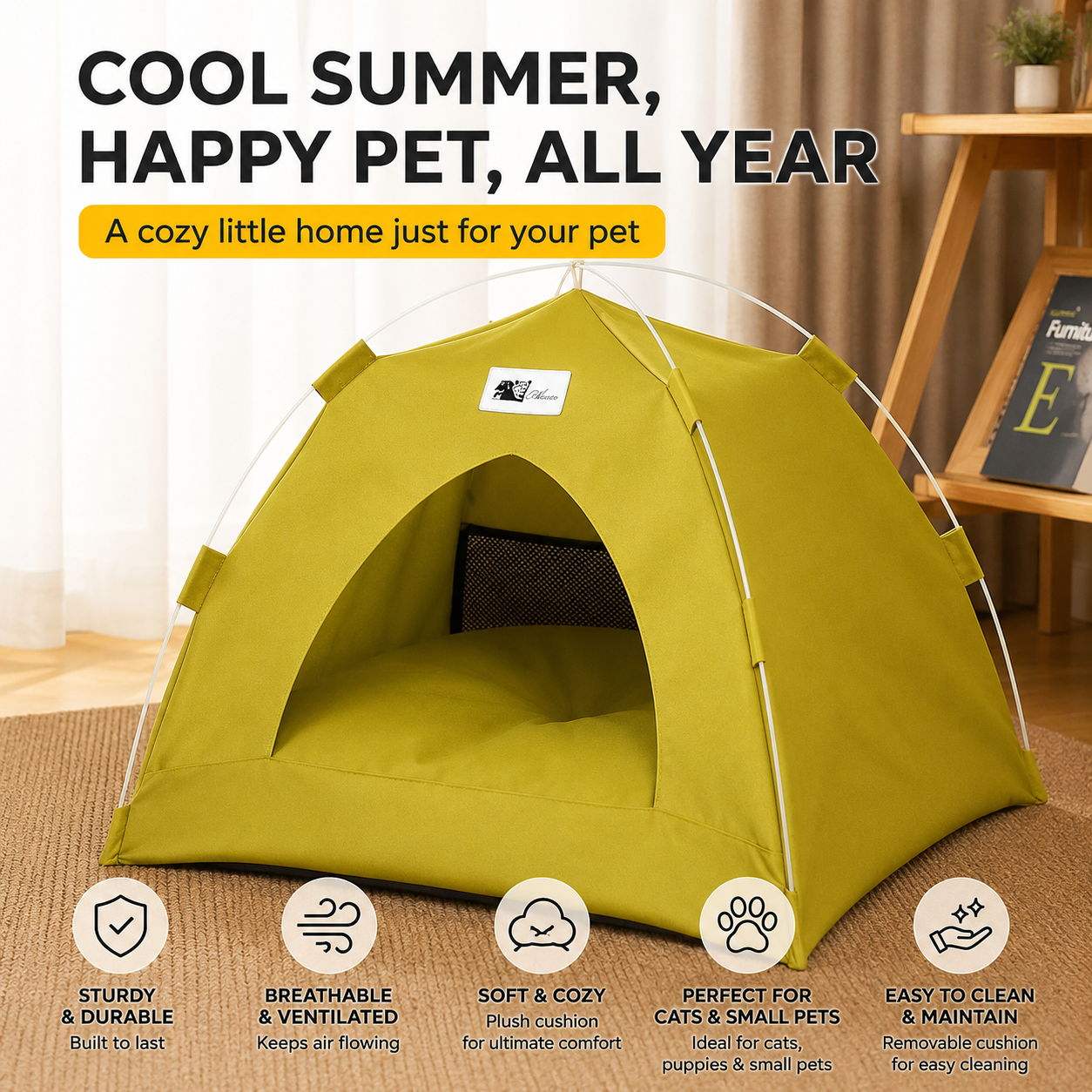 Best Pet Toys™ Foldable Pet Tent Bed