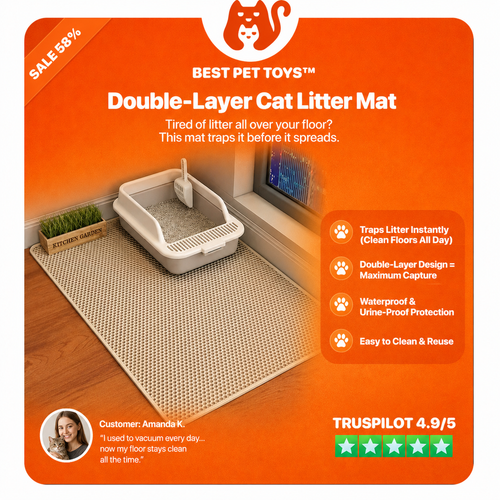 Best Pet Toys™ Double-Layer Cat Litter Mat
