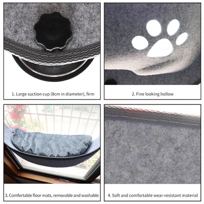 Strong Suction Cat Window Hammock – Cozy Bed with a View!