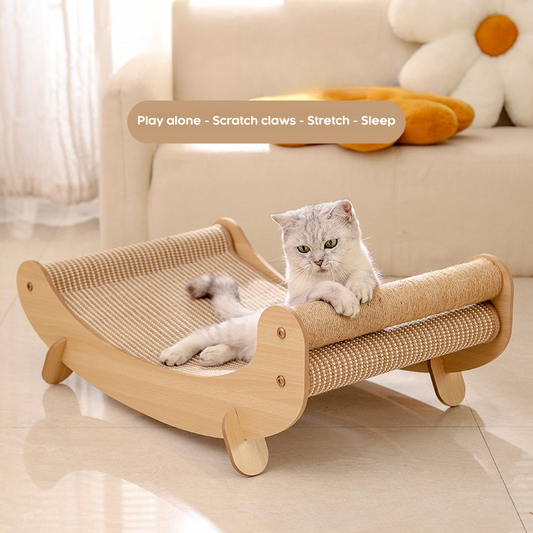Multi-Functional Scratching Bed – Sturdy, Durable Natural Wood Frame