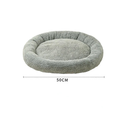 Round Pet Bed – Warm Fleece Nest for Small Pets