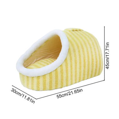 Cozy Slipper Cat Cave – Covered Hideaway Bed for Indoor Cats