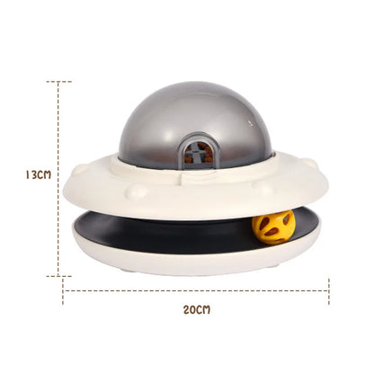 Spaceship Cat Turntable Toy – Interactive Treat Dispenser & Teaser (2025)