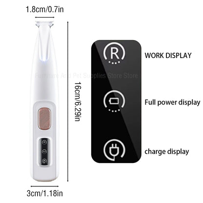 Dog Paw Trimmer with LED Light – Waterproof Grooming Clippers