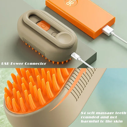 3-in-1 Steam Brush Cat Comb – Groom, Clean & Massage