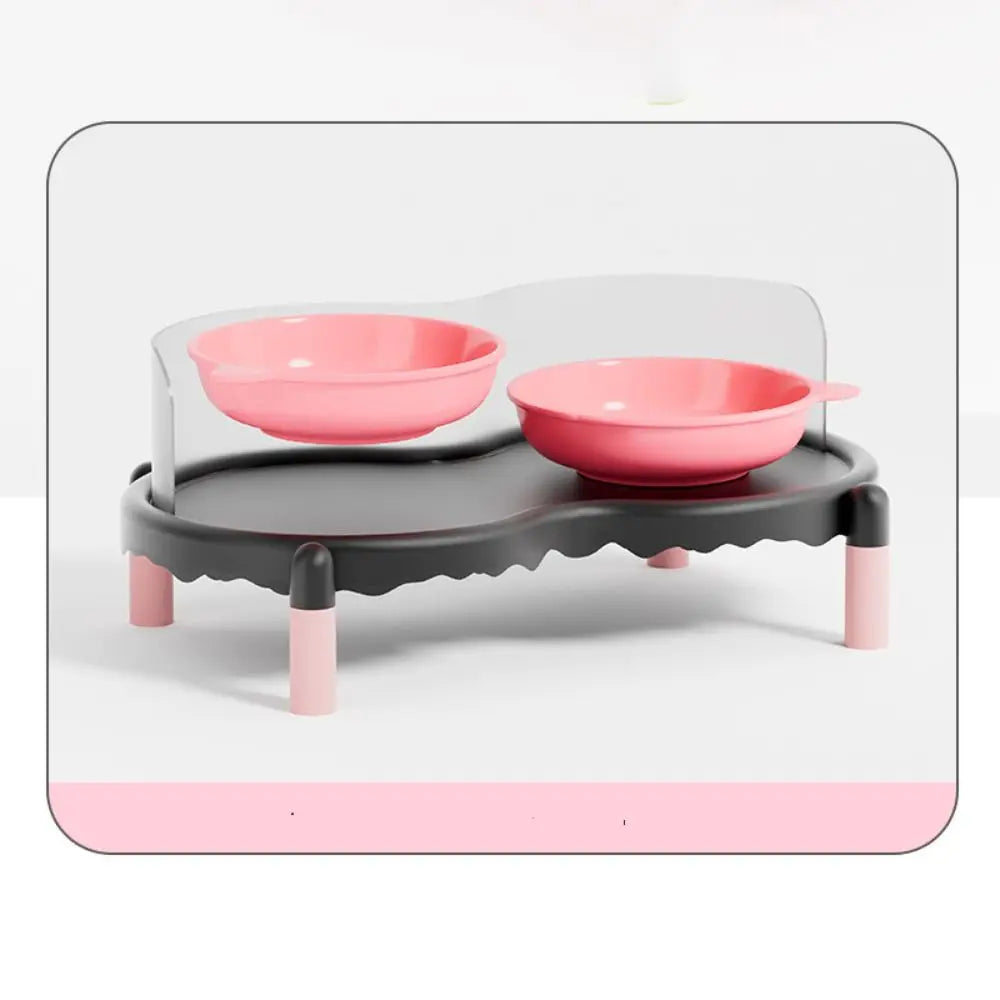 Anti-Slip Ceramic Double Cat Bowls – Elevated Stable Feeder