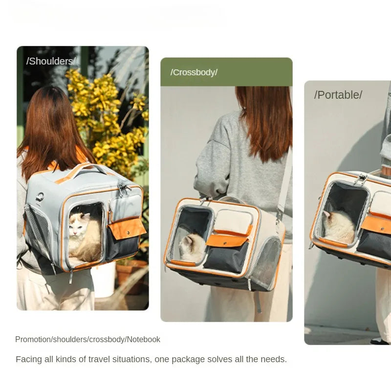 Valise à roulettes portable pour animaux de compagnie – Transporteur à roulettes pour chats et petits chiens