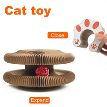 Foldable Cat Scratcher with Ball Track – Interactive Accordion Toy
