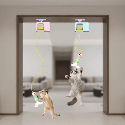 Rechargeable Flying Bird Cat Toy – Interactive Door-Hanging Teaser