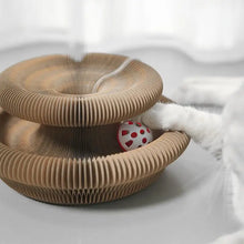 Foldable Cat Scratcher with Ball Track – Interactive Accordion Toy