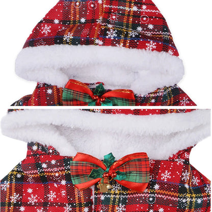 Festive Hooded Pet Cloak – Christmas Outfit for Cats & Dogs