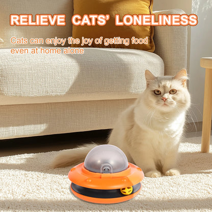 Spaceship Cat Turntable Toy – Interactive Treat Dispenser & Teaser (2025)