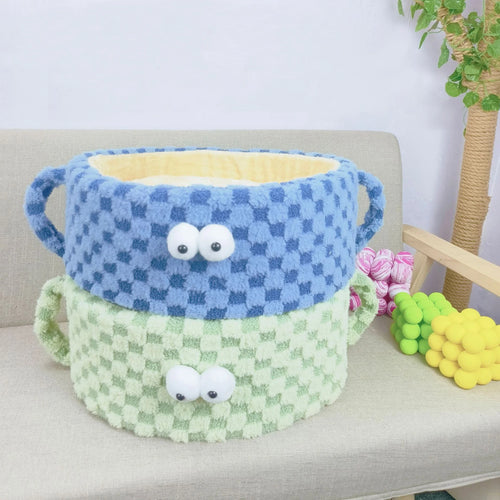 Round Eyelet Sponge Pet Kennel – Warm Bed for Cats & Small Dogs