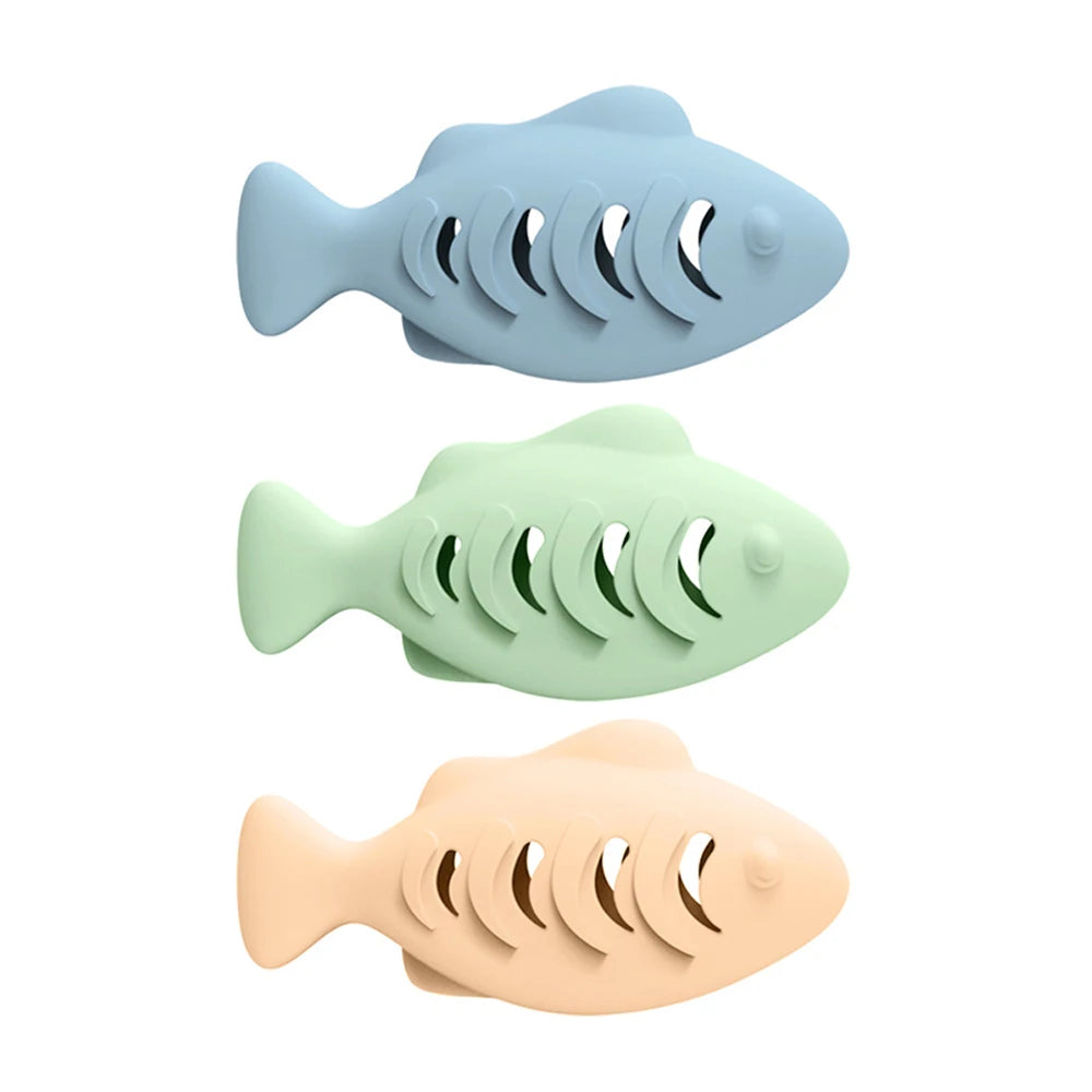 Silicone Fish Cat Chew Toy – Treat Dispenser & Dental Care