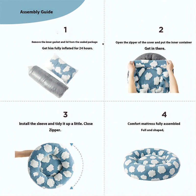 Round Pet Bed – All-Season Comfort for Cats & Dogs