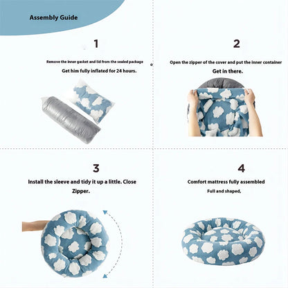 Round Pet Bed – All-Season Comfort for Cats & Dogs