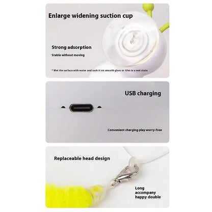 Smart Interactive Cat Wand Pro – Auto-Swing with Replaceable Prey Tail, Durable for Multi-Cat Homes