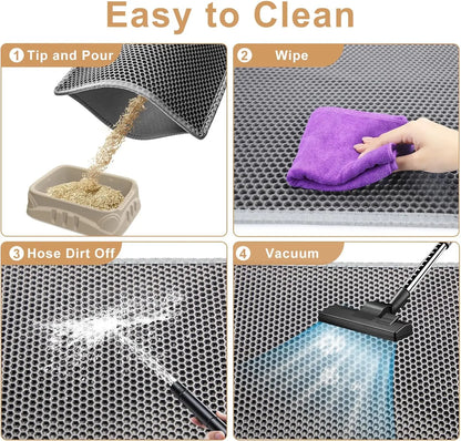 Double-Layer Cat Litter Mat – Non-Slip, Waterproof & Durable