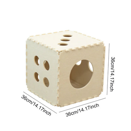 Dice-Shaped Cat Bed – Foldable Felt Cloth for Indoor Use