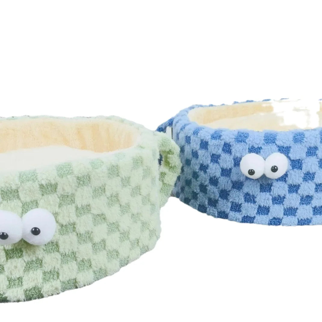 Round Eyelet Sponge Pet Kennel – Warm Bed for Cats & Small Dogs