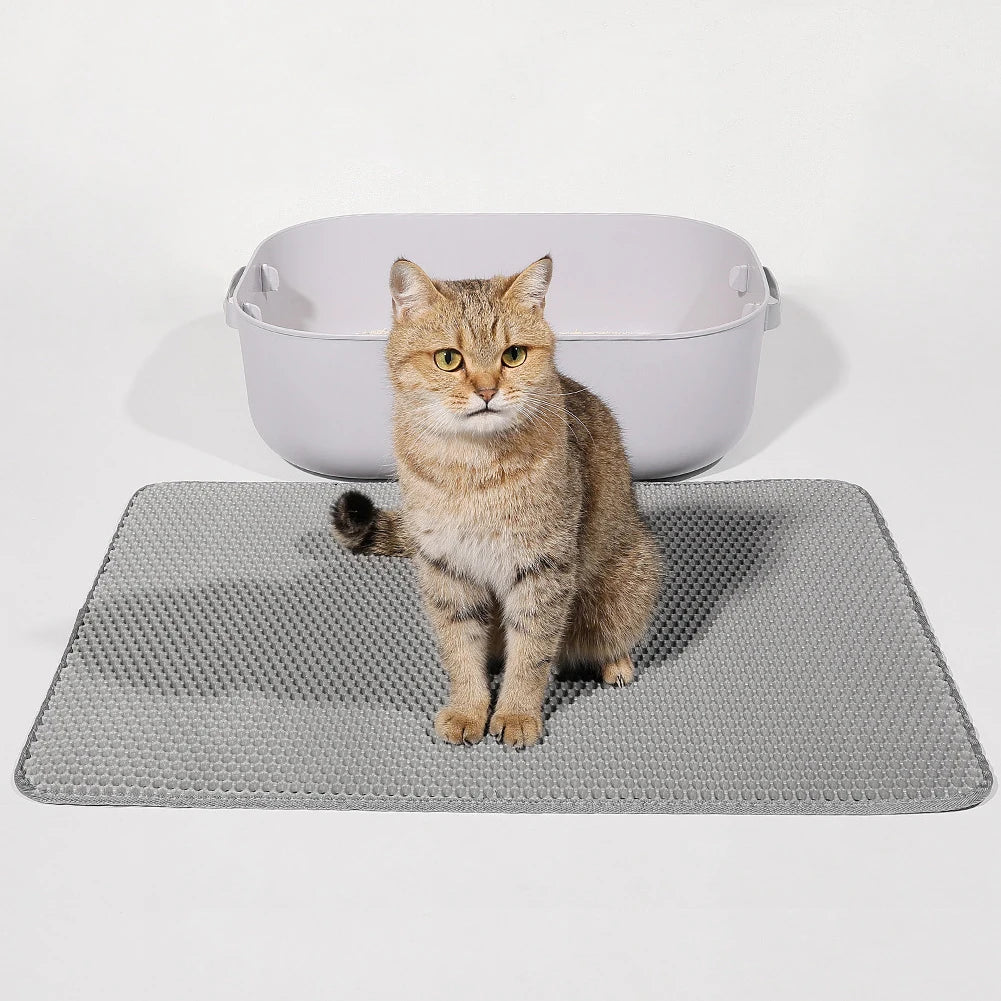 Double-Layer Cat Litter Mat – Non-Slip, Waterproof & Durable