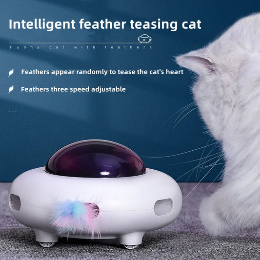 Smart UFO Cat Teaser – USB Rechargeable Interactive Toy