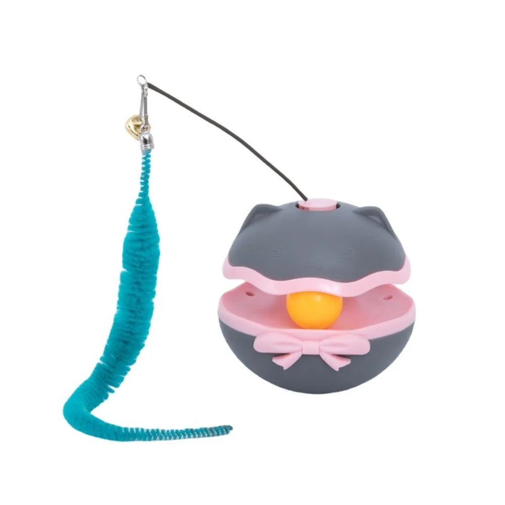 Interactive Cat Tumbler Toy with Bell – Spinning Roller Track & Teasing Stick