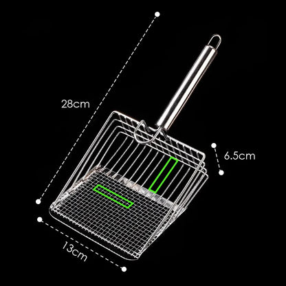 Stainless Steel Fine Mesh Litter Scoop – Easy Clean, Non-Stick & Durable